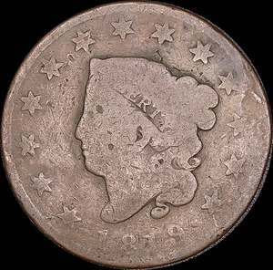 1819 1C Matron Head Large Cent Small Date Ungraded Circulated BN - Picture 1 of 2