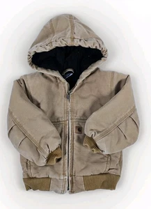 Carhartt Duck Canvas Hooded Full Zip Quilt Lined Insulated Jacket Gr. 4T - Bild 1 von 8
