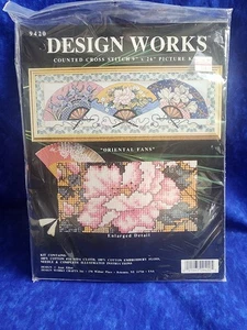 Design Works 9420 Counted Cross Stitch 9x26 Oriental Fans by Joan Elliot - Picture 1 of 2