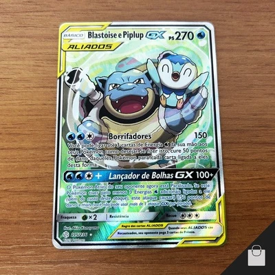 Blastoise & Piplup GX 215/236 Cosmic Eclipse Pokemon TCG Brazilian Card NM- - Image 1 of 4