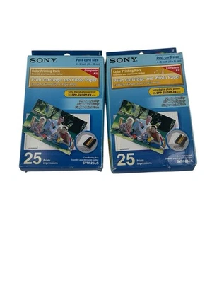 TWO Packs Sony SVM-25LS PHOTO PAPER 25 Prints 4"x 6" DPP-SV Series SVM-25LS - Image 1 of 4