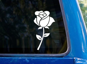 Autocollant vinyle rose - autocollant fenêtre voiture ordinateur portable design floral - Photo 1 sur 2