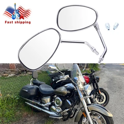 For Honda VTX1300 VTX1800 Shadow Aero 750 1100 Chrome Motorcycle Mirrors 10mm - Image 1 of 4