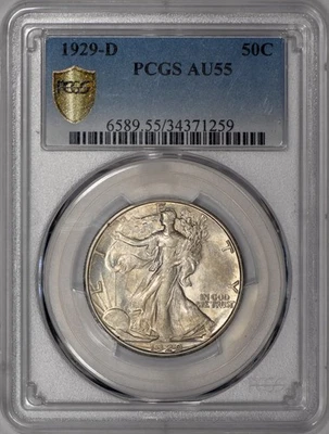 1929-D Walking Liberty Half Dollar 50c PCGS AU55 - Image 1 of 4