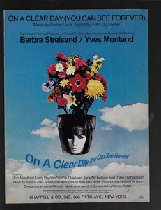 Partituras vintage de Barbra Streisand 1965 On A Clear Day Alan Lerner B Lane - Imagen 1 de 1