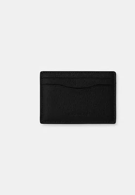 COACH CCF97 BLACK PEBBLE LEATHER CARD CASE MONEY CLIP NEW NWT - Image 1 of 3