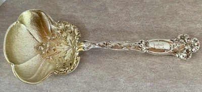 GORHAM H SERIES #86 ART NOUVEAU SAND CAST STERLING GW BOWL BERRY SPOON C. 1905 - Image 1 of 4