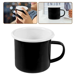 Emaille Becher Emaille Kaffeetassen Wasserbecher Vintage Wasserbehälter für Zuhause - Bild 1 von 17