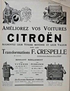 PUBLICITÉ DE PRESSE 1925 MOTEURS AUTOMOBILE TRANFORMATIONS F.CRESPELLE - Imagen 1 de 1