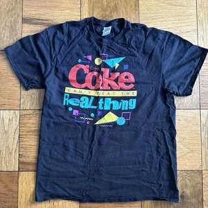 Retro Vintage 1990s Coca Cola Official T-Shirt Tee Size Large Black Delta Tag - Bild 1 von 5