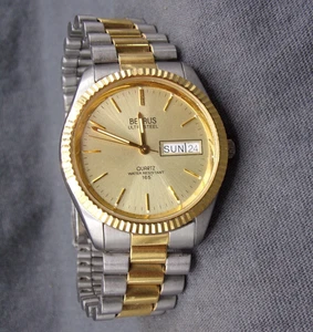 Orologio uomo BENRUS bicolore impermeabile con batteria nuova - funziona benissimo! - Foto 1 di 6