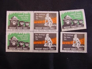 1957 Smokey Bear Poster Stamps SBr. 19-20 - Picture 1 of 1