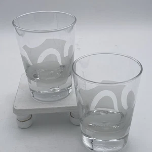 Set Of 2 Baileys Irish Cream Etched Logo Bubble Base Cocktail Whiskey Glass 8oz - Picture 1 of 4