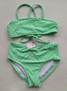 NWT Bikini Swimsuit Sz 8 Girls Green - Picture 1 of 3