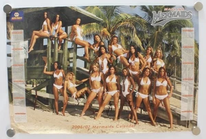 Florida Marlins Mermaids Calendar 27" x 18" Poster Signed 6x Cheerleaders 2006-7 - Picture 1 of 1