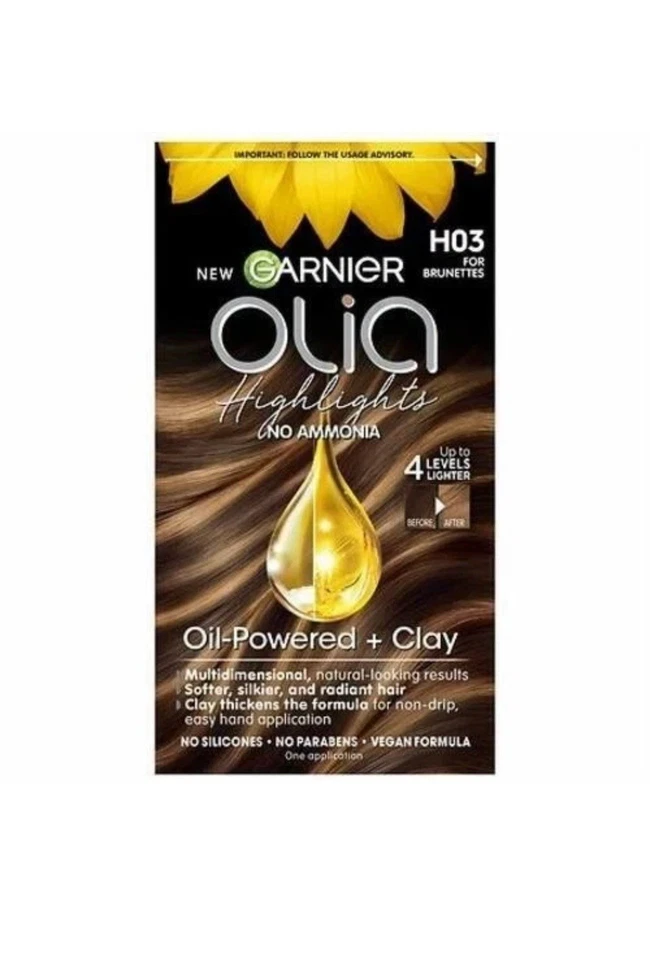 Kit de herramientas de color de cabello permanente Garnier Olia en casa, unisex, H03 morena Foto 1 de 1