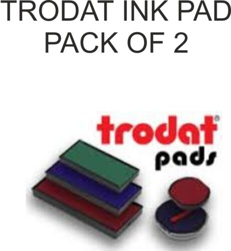 PK OF 2 trodat refill ink pads replacements for self inking stamps asstd colours
