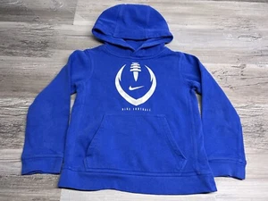 Nike Football Youth Blue Hoodie Lightweight Sweatshirt Swoosh Logo Size Small - Picture 1 of 6