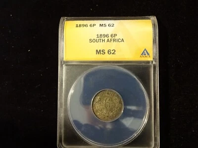 1896 South Africa 6 Pence MS 62 - Image 1 of 2