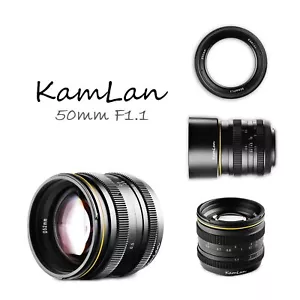 Lente de enfoque manual de gran apertura Kamlan 50 mm F1.1 APS-C para cámara Sony montura electrónica - Imagen 1 de 8