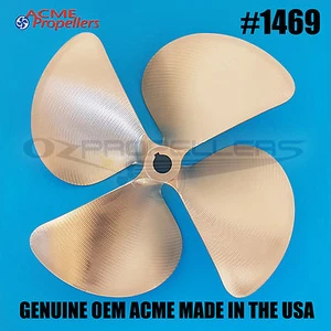1469 ACME Ski Wake Boat Propeller 12.5 x 12.5 Prop (4Blade) 1 1/8 " Left Hand - Picture 1 of 1