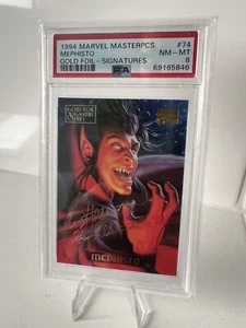 1994 Marvel Masterpieces Gold Foil Signatures #74 MEPHISTO PSA 8 NM-MT - Bild 1 von 2