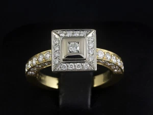 Moderner Brillant Ring 1,06ct (Gravur)  10,3g 750/- Gelbgold & Weißgold - Bild 1 von 8