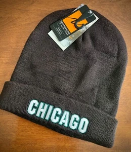 CHICAGO braune hochwertige Beanie 2-fädig Strickmütze bestickt CHICAGO Logo (NEU) - Bild 1 von 1