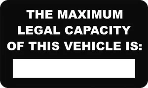 Maximum legal capacity vehicle sticker London compliancy - Picture 1 of 1