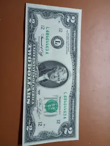 Very Nice 1976 $2 Bill L68464463A - Picture 1 of 4