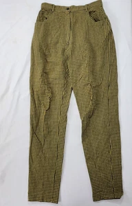 Jones New York Sport Women's Black Checked Long Pants green / gold ? Size MEDIUM - Picture 1 of 9