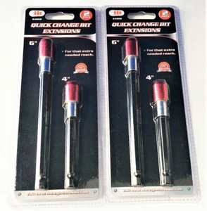 4 EXTENSIONES DE TORNILLO DE VÁSTAGO HEXAGONAL IIT PUSH N LOCK CAMBIO RÁPIDO 1/4"" 4"" y 6"" - Imagen 1 de 2