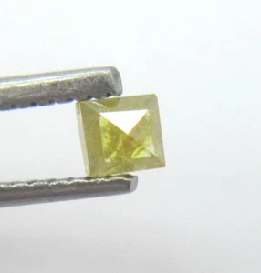 Diamante de corte rosa de 0,34 quilates forma cuadrada natural amarillo de lu... - Imagen 1 de 4