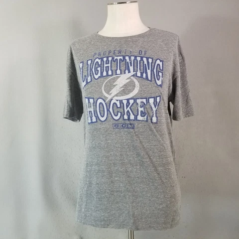 CCM Tampa Bay Lightning shirt men's XL gray short sleeve hockey NHL Cover