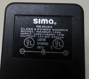 SIMA Class 2 Power Source HA48UF-1206 12V 600 mA - Picture 1 of 2