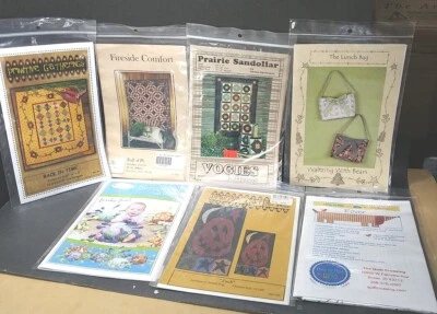 7 Primitive Gatherings & other assorted brands quilt quilting kit patterns lot  - Image 1 of 4