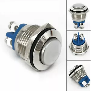 Stainless Steel Momentary Dome Top Waterproof Metal Push Button Switch 12V MO - Picture 1 of 5