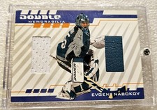 2001-02 ITG Be A Player Between the Pipes Double Memorabilia Evgeni Nabokov...