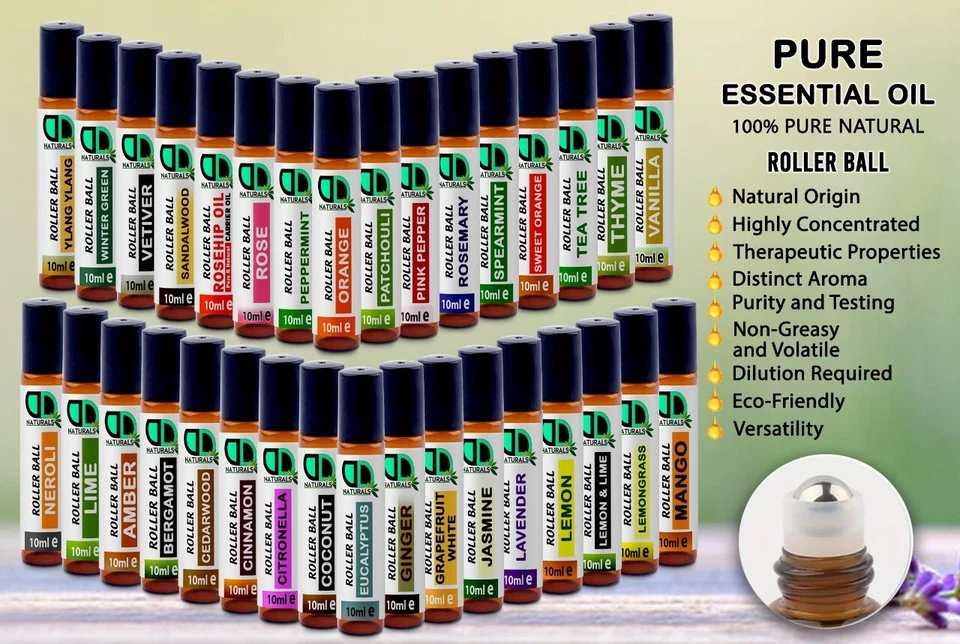 Essential Oils Roller Ball 10 Aromatherapy Pure Essential Oil Fragrance Diffuser - Image 1 of 1
