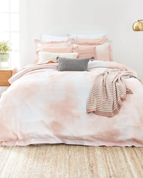 Splendid Amalfi Marble Coral Pink Blush 3pc King Duvet Cover Set