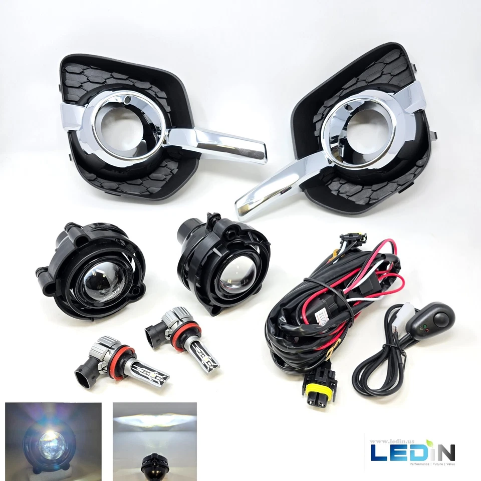 Proyector LED luces antiniebla para Chevrolet Equinox 2010-2015 cromo bisel cable Foto 1 de 4