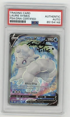 PSA Signed Laurie Hymes Alolan Vulpix V Sword & Shield - Image 1 of 2
