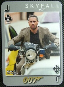 1 x Playing card James Bond 007 Skyfall Ola Rapace riding Police motorbike J C