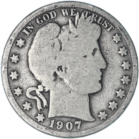 1907 O Barber Half Dollar 90% Silver Good GD See Pics X301 Cover