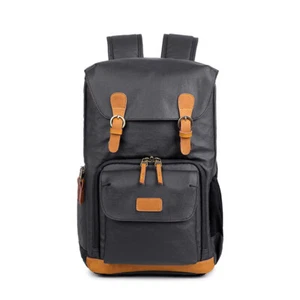 Waterproof Canvas DSLR Camera Backpack Bag Travel Case Pack For Canon Nikon Sony - Picture 1 of 27
