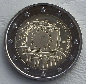 2 Euro Gedenkmünze Litauen 2015 30 Jahre Europaflagge unz. - Picture 1 of 1