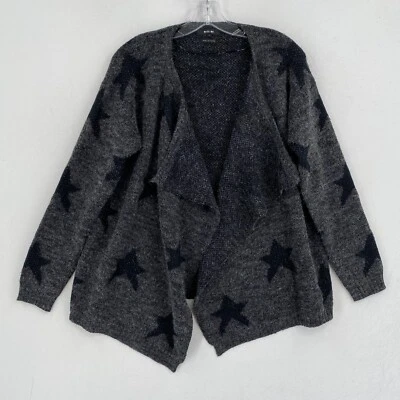 Miss Me Mujer Bufanda Frontal Abierto Cárdigan Suéter Talla Pequeña Gris Estrellas Foto 1 de 4