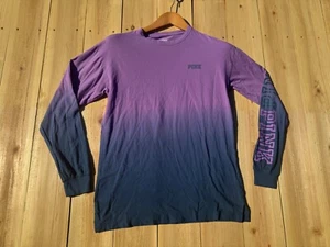 Victoria's Secret Pink Ombre Dip Dye Campus Long Sleeve Shirt Amethyst Orchid XS - Picture 1 of 8