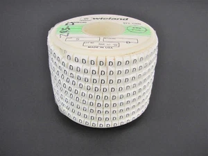 (1000x) Wieland tamaño 5, letra D marcador de alambre deslizable, .160" a .215" OD, tipo Z - Imagen 1 de 2