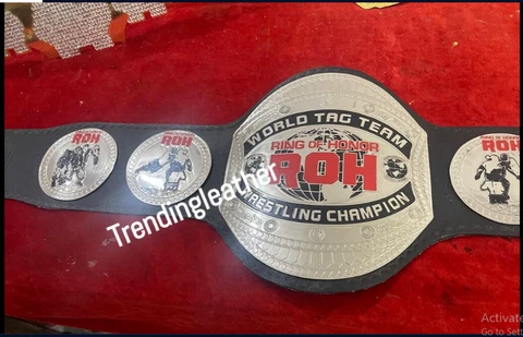 NEW ROH WORLD TAG TEAM WRESTLING CHAMPIONSHIP BELT ADULT SIZE RAPLICA 2mm ZINC Cover